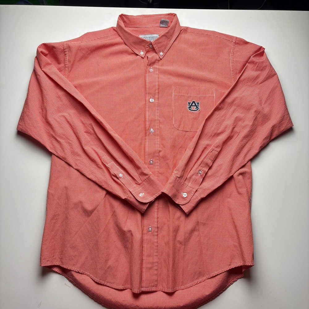 Auburn Tigers Gingham Button Down Shirt Mens XL Orange NCAA College Apparel